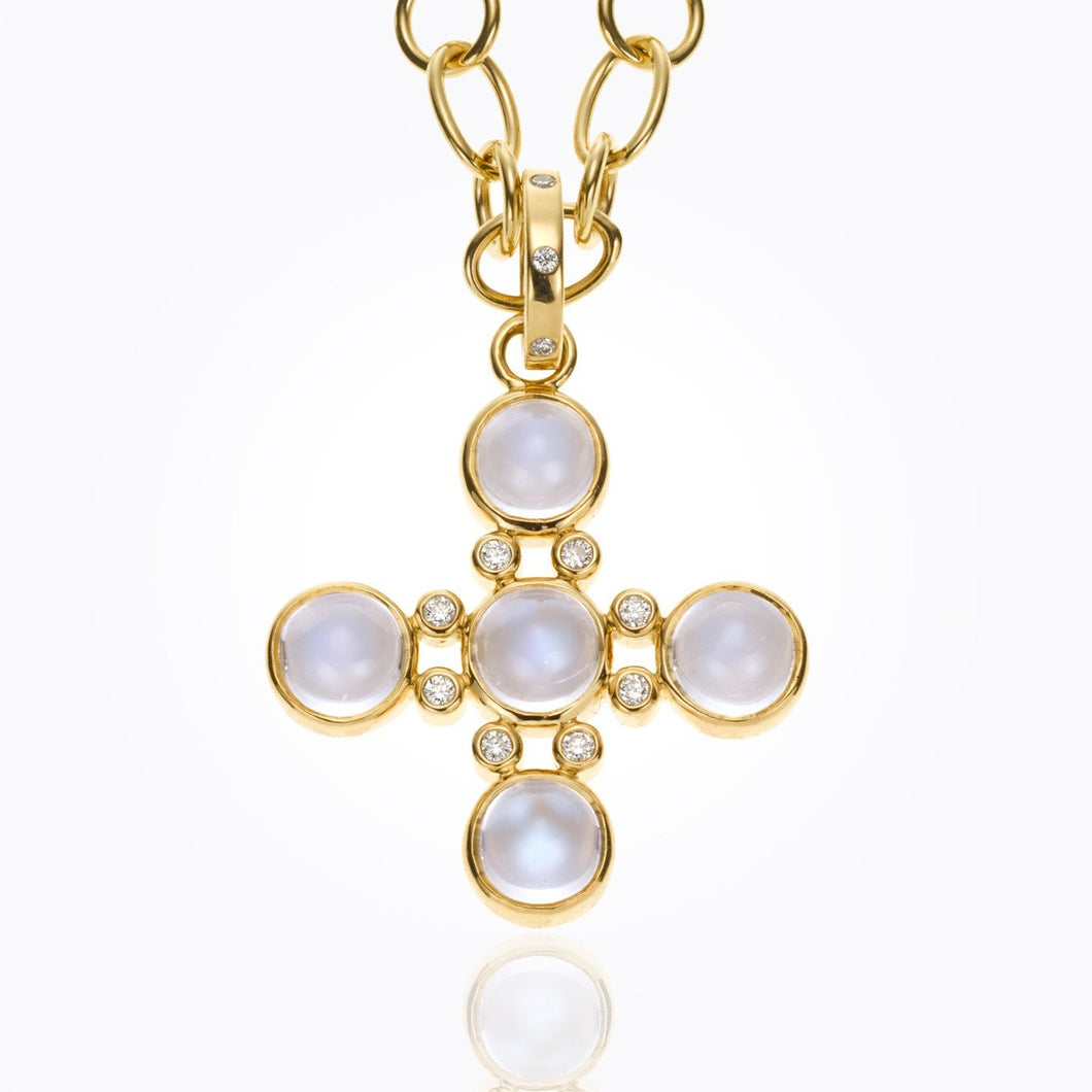 18K Classic Five-Stone Cross