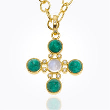 Load image into Gallery viewer, 18K Classic Five-Stone Cross
