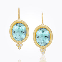 Load image into Gallery viewer, 18K Classic Faceted Oval Earrings with diamond granulation - 10X8
