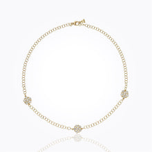 Load image into Gallery viewer, 18K Daisy Chain with rose cut white sapphire
