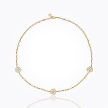 Load image into Gallery viewer, 18K Daisy Long Chain with rose cut and faceted white sapphire
