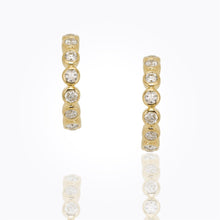 Load image into Gallery viewer, 18K Eternity Hoop Earrings with diamond
