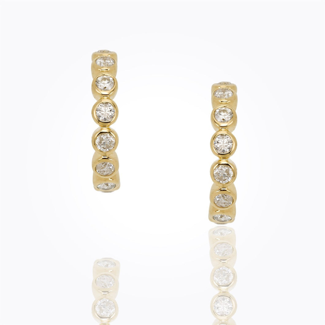 18K Eternity Hoop Earrings with diamond