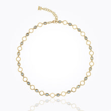 Load image into Gallery viewer, 18K Celestial Necklace with royal blue moonstone and diamond
