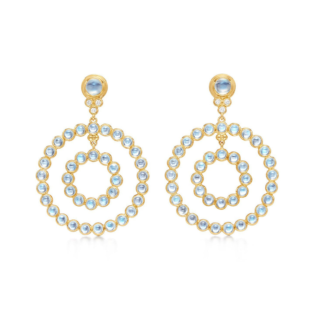 18K Double Halo Earrings