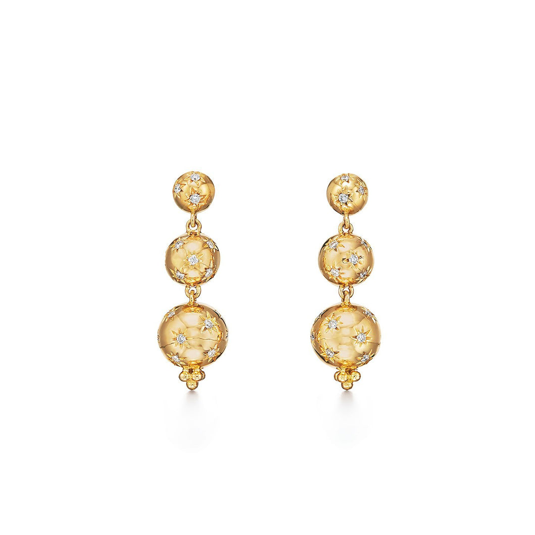 18K Cosmos Triple Drop Earrings