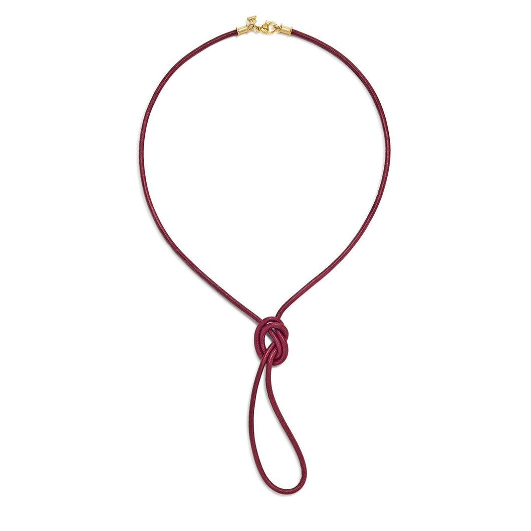 18K Crimson Leather Cord