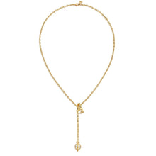 Load image into Gallery viewer, 18K Bird Necklace with Crystal Y-Drop
