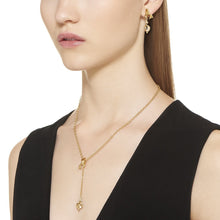 Load image into Gallery viewer, 18K Bird Necklace with Crystal Y-Drop
