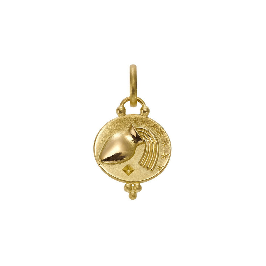 18K Aquarius Zodiac Pendant